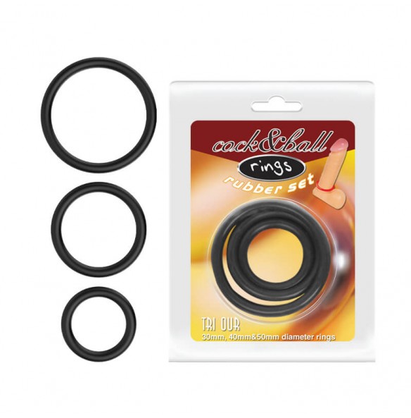 BAILE - Fierce Man Penis Cock Rings (Full Set 3 Pieces) BAILE - Fierce Man Penis Cock Rings (Full Set 3 Pieces)
